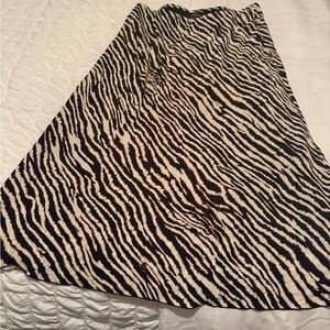 Karen Kane Zebra-Print A-Line Skirt - Black & Cream